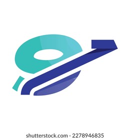 Modern and elegant logo design number 9 combine with swoosh.