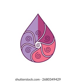 A modern and elegant logo or icon featuring a water drop shape.
