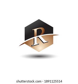 Logotipo moderno y elegante inicial R. Es adecuado para cualquier empresa profesional.