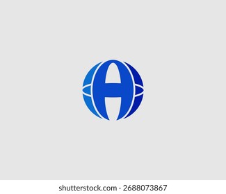 Modernes und elegantes Logo von Buchstabe A im Kreis. Geeignet für Firmenlogos im Mode- und Sportbereich.