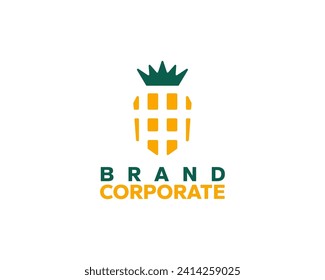Logo moderno y elegante de la fruta de la piña. Muy adecuado para empresas de alimentación y bebidas.