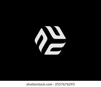 Modern and elegant logo with three letters N or letters U forming a hexagon. Suitable for various companies, especially companies operating in the digital and technology fields.