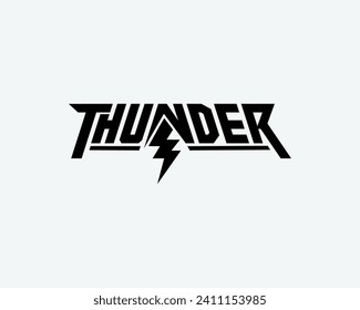 Modern and elegant logo with THUNDER and lightning icon. Suitable for various types of companies, especially in the technology sector as well as for t-shirt screen printing and printing purposes.