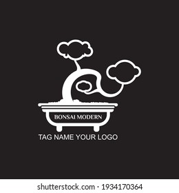 modern elegant mame bonsai logo vector design
