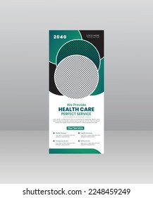 Modern Elegant medical roll up banner, Medical flyer template for hospital, doctor, nurse, and healthcare promotion. x banner, Corporate roll-up banner