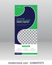 Modern Elegant medical roll up banner, Medical flyer template for hospital, doctor, nurse, and healthcare promotion. x banner, Corporate roll-up banner