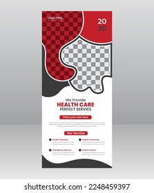 Modern Elegant medical roll up banner, Medical flyer template for hospital, doctor, nurse, and healthcare promotion. x banner, Corporate roll-up banner