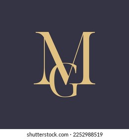 Modern Elegant MG o GM Logo Design Template. icono iniciales basadas en monograma y letras