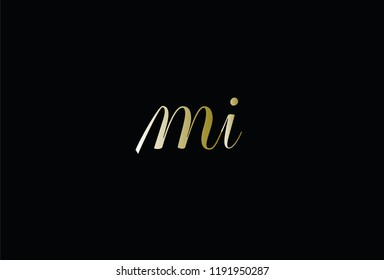 Modern elegant MI black and gold color initial letter logo