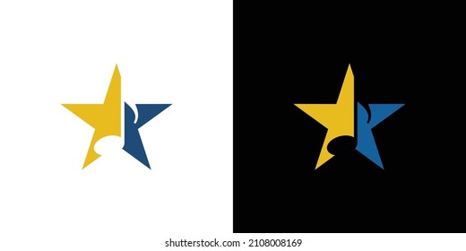 Modern and elegant music star logo design