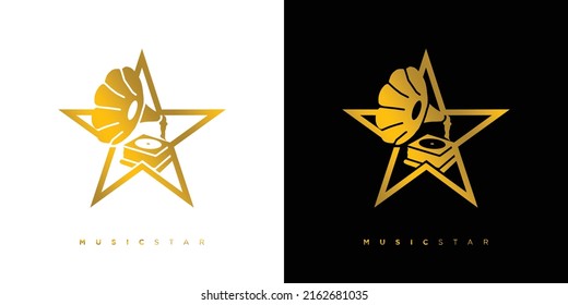 Modern and elegant music star logo design