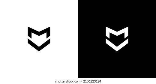 Modern and elegant MV initials logo design