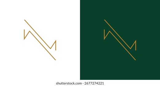 Modernes und elegantes MW-Brief anfängliches Logo-Design	
