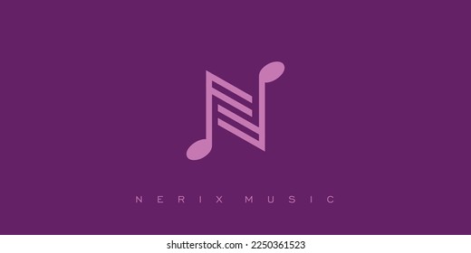 Modern and elegant N initials music logo design 2