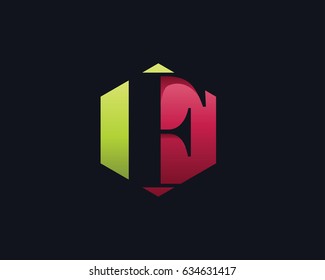Modern Elegant Negative Space F Letter Alphabet Logo