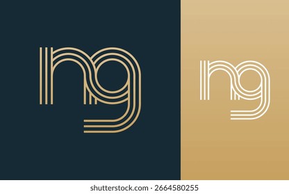 Ilustración vectorial elegante moderna del diseño del logotipo de la letra del ng	