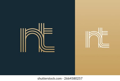 Modern elegant nt letter logo design vector illustration	