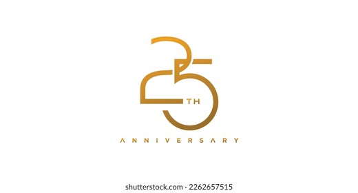 Modern and elegant number 25 logo design