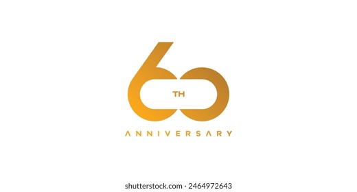 Modern and elegant number 60 logo design