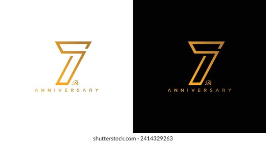 Modern and elegant number 7 logo design 2