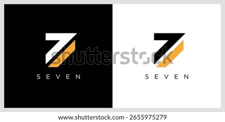 Modern and elegant number 7 logo design, vector illustration