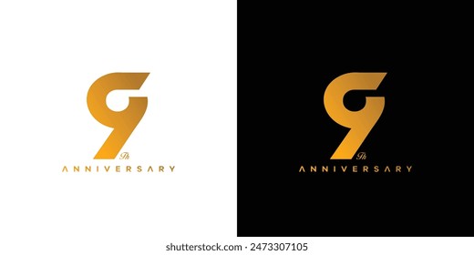 Modern and elegant number 9 logo design