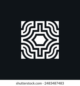 Modern  and elegant ornamental cross symbol abstract logo
