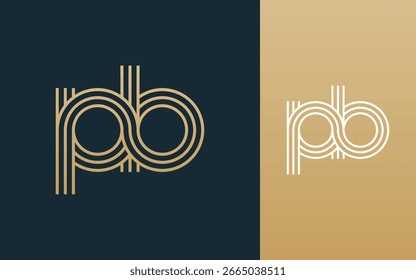 Moderno elegante carta pb logotipo design vetor ilustração
