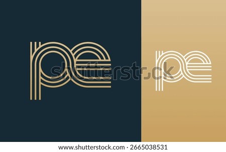 Modern elegant pe letter logo design vector illustration
