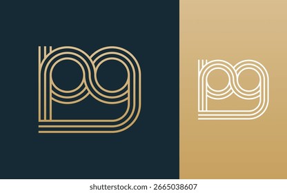 Modern elegant pg letter logo design vector illustration