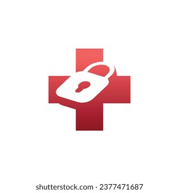 modern and elegant plus padlock logo