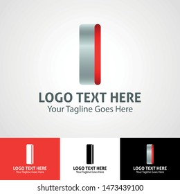 Modern elegant professional hi-tech trendy initial icon logo based on letter I.