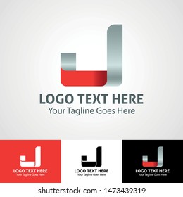 Modern elegant professional hi-tech trendy initial icon logo based on letter J.