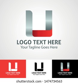Modern elegant professional hi-tech trendy initial icon logo based on letter U.
