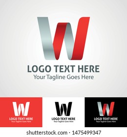 Modern elegant professional hi-tech trendy initial icon logo based on letter W.