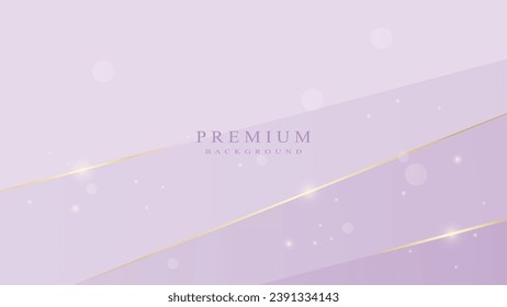 Moderno y elegante fondo púrpura y abstracto dorado. Ilustración del vector de brillo