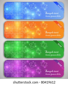 Modern elegant puzzle design eps10 vector banners