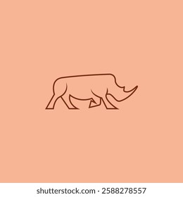 A modern and elegant rhino logo with a strong and professional minimalist design. Using bold lines and geometric shapes to reflect toughness and resilience.