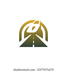 modern and elegant road padlock logo