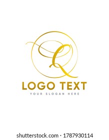 Modern elegant script letter type Q logo template, vector logo for business and company identity 