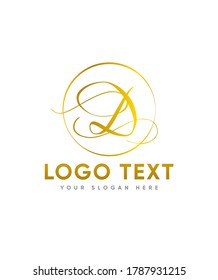Modern elegant script letter type D logo template, vector logo for business and company identity 