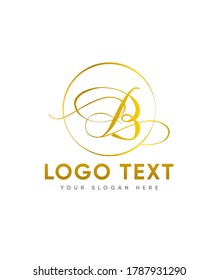 Modern elegant script letter type B logo template, vector logo for business and company identity 