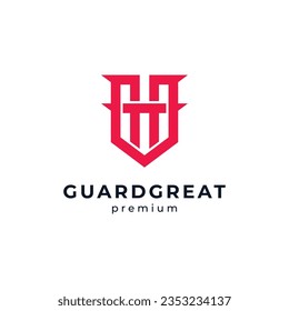 modern and elegant shield with letter G for protection, security and sport logo design