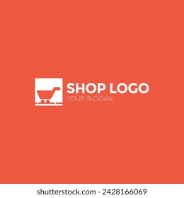 Modern and elegant shop vector logo design