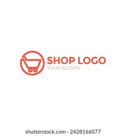 Modern and elegant shop vector logo design