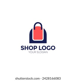 Modern and elegant shop vector logo design