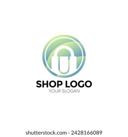 Diseño moderno y elegante del logotipo del vector de la tienda