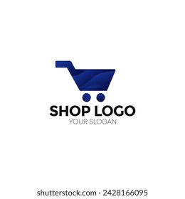 Modern and elegant shop vector logo design