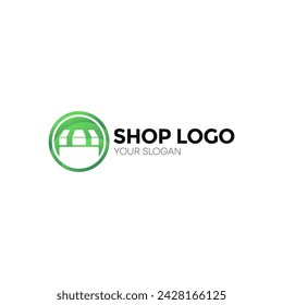 Modern and elegant shop vector logo design