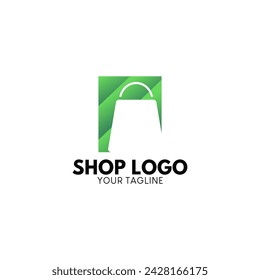 Modern and elegant shop vector logo design